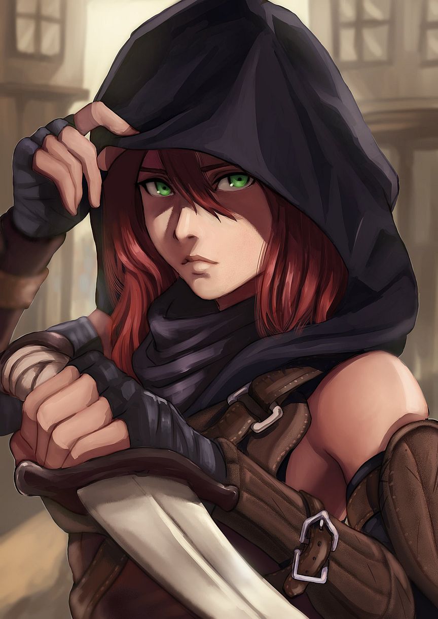 Beautiful assassin girl: Original anime characters (Artist: Caiman-Pool)