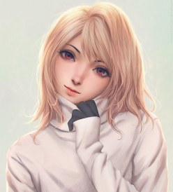 Beautiful anime girl Arcueid Brunestud (digital art by Miura Naoko)