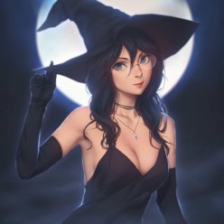 Pretty witch girl: anime art