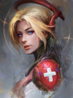 Mercy portrait: Overwatch art (digital art by theDURRRRIAN)