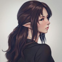 Pretty elf girl (OC) (digital art by Miura Naoko)