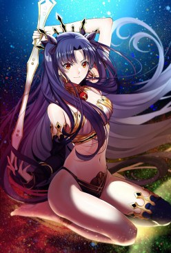 Anime girl Tohsaka Rin (Ishtar): Fate GO art (digital art by Yaoshi jun)