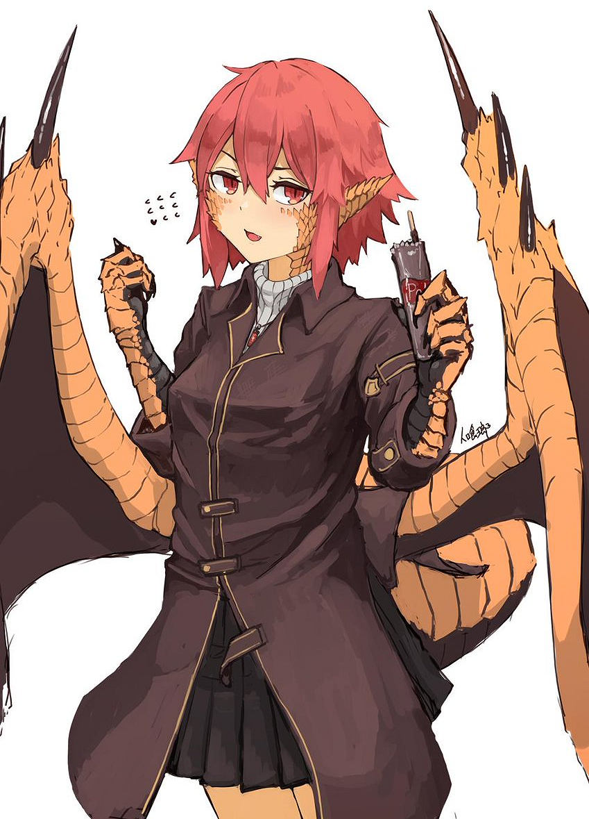 Kawaii dragon girl: anime monster character: Original anime characters (Artist: Hitokuirou)