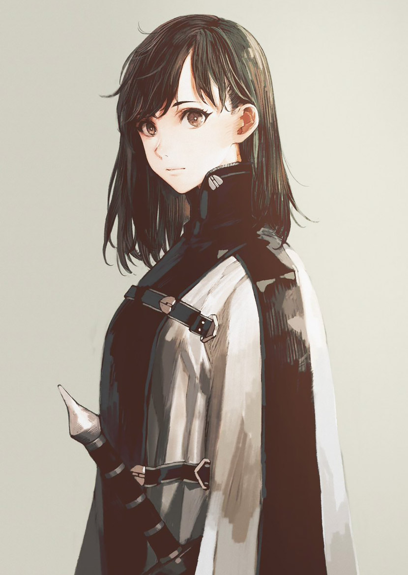 Anime girl with sword (OC drawing): Original anime characters (Artist: Jun (Seojh1029))