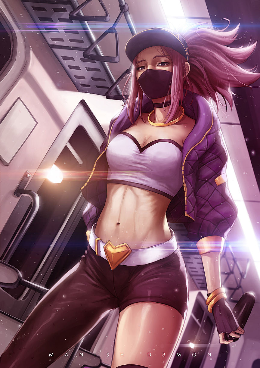 Assassin girl K/DA Akali (Kda Popstars fanart): League of Legends (Artist: Manish D3mon)