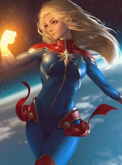 Super girl Captain Marvel (Carol Danvers): Marvel Comics character (digital art by Raikoart)