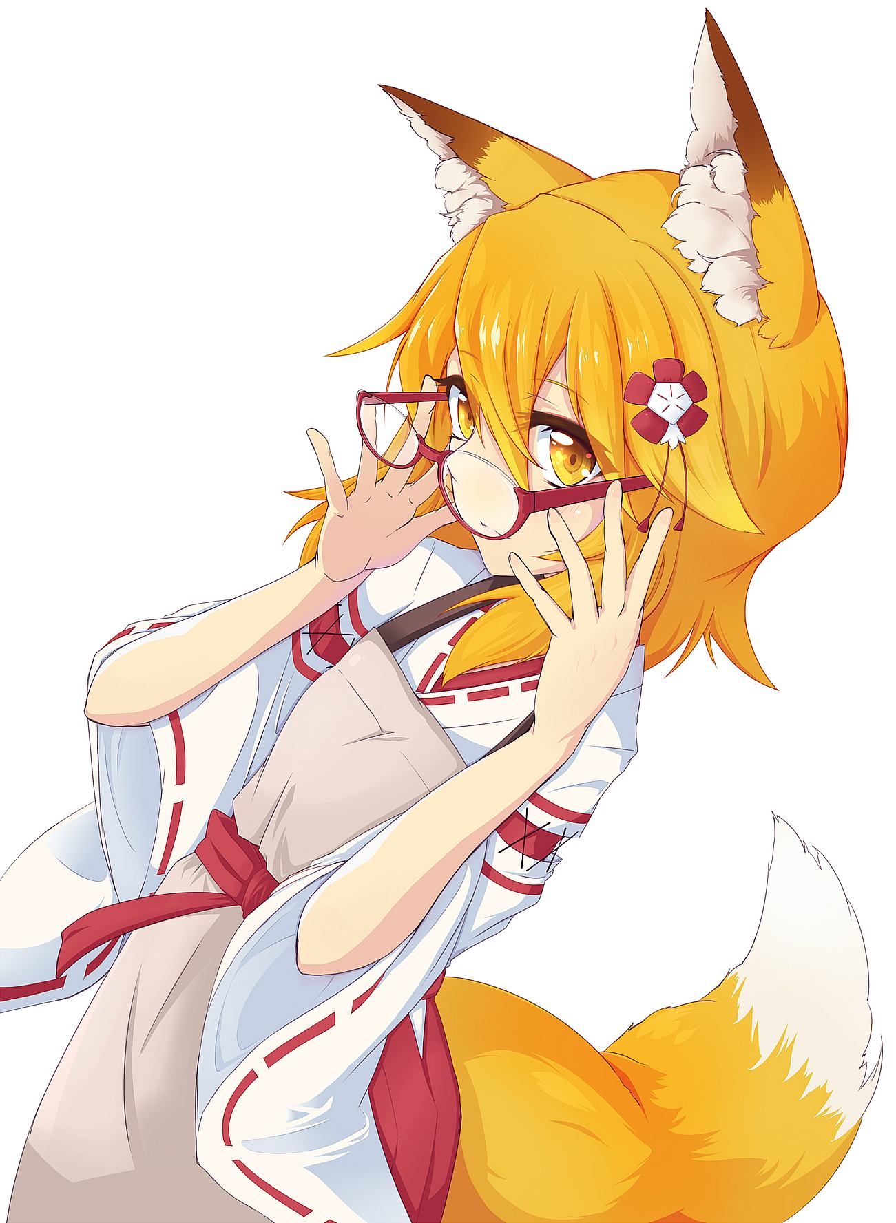Cute fox-girl: Sewayaki Kitsune no Senko-san anime art: Sewayaki Kitsune no Senko-san (Artist: Suu2510)
