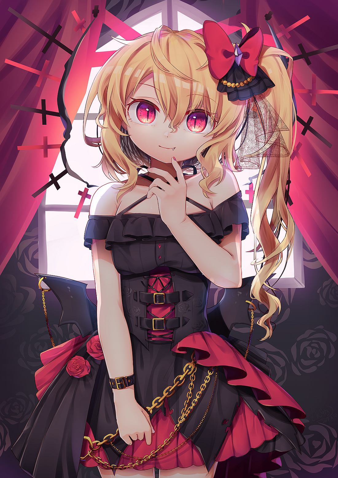 Cute vampire girl Flandre Scarlet in the dress [Artist: Gunjou row