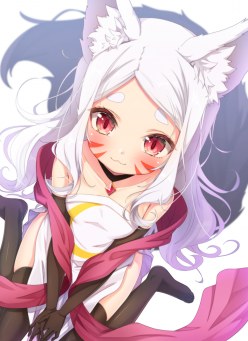 Kawai fox girl Shiro: The Helpful Fox Senko-san art (digital art by Mato_kechi)