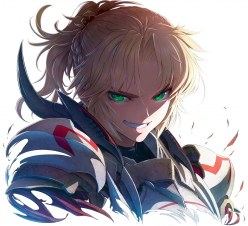 Mordred (Saber of Red) portrait: fate series fanart (digital art by Imizu (nitro unknown))