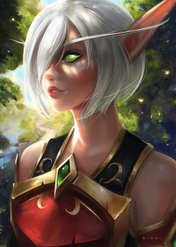 Amazing Blood elf girl: WOW fan image (digital art by Nixri)