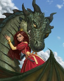 Princess and the Dragon: fantasy characters digital artwork (digital art by Nikita Volobuev)