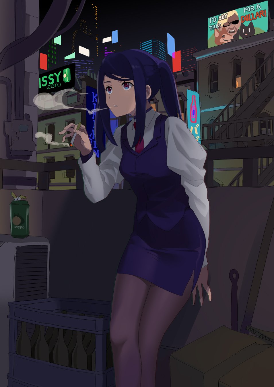 Julianne Stingray With A Cigarette Va 11 Hall A Cyberpunk Bartender Action Artist Ningen Ningen96 Other Games Waifu Clan Anime Pics Digital Art