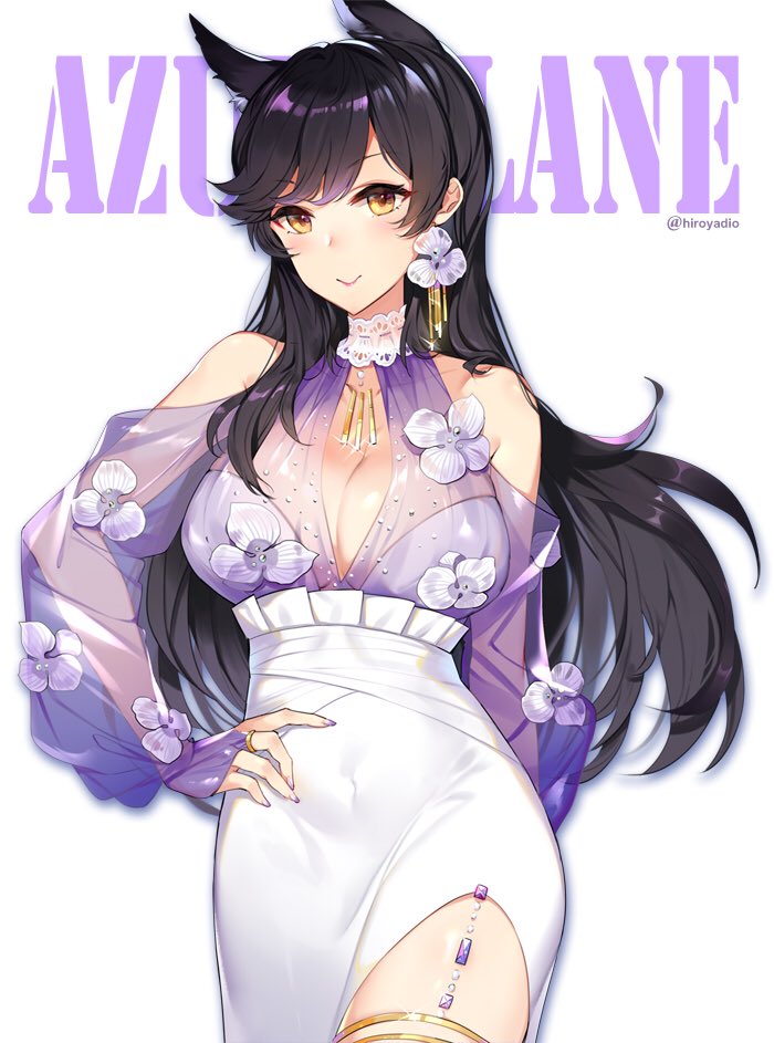 Pretty shipgirl Atago in the dress: splash art: Azur Lane (Artist: Hiroyadio)