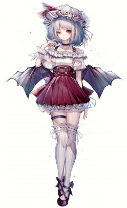 Little vampire girl Remilia Scarlet: 東方Project Character (digital art by Hito komoru)