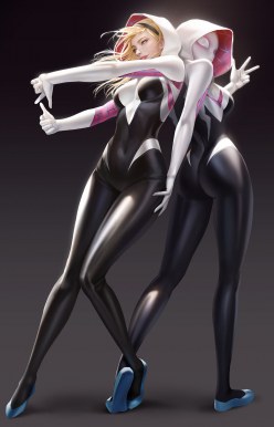 Gwendolyn «Gwen» Stacy: (Spider-Man: Into the Spider-Verse art (digital art by TaeKwon Kim)
