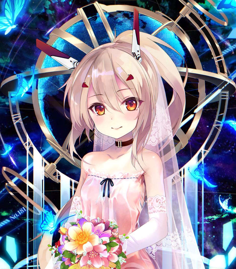 Cute bride Ayanami in a wedding dress: anime girl: Azur Lane (Artist: Shirokitsune)