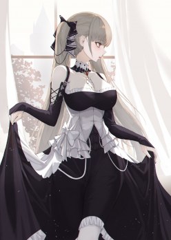 Pretty ship girl Formidable in frilled dress (digital art by Neon (pixiv 31150749)])