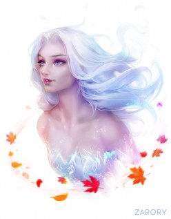 Queen of Arendelle Elsa with loose hair: Frozen 2 art (digital art by Zarory)