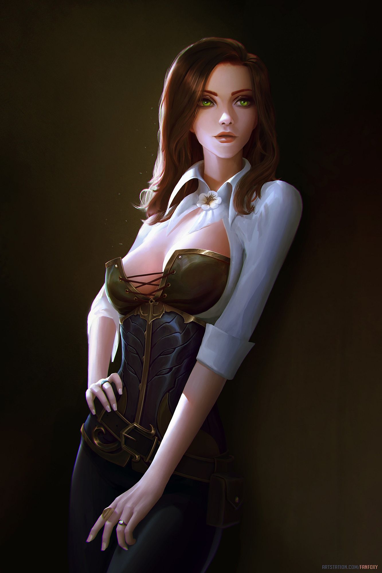 Pretty Moon Guard girl: WOW human character: World of Warcraft (Artist: Fan Foxy)