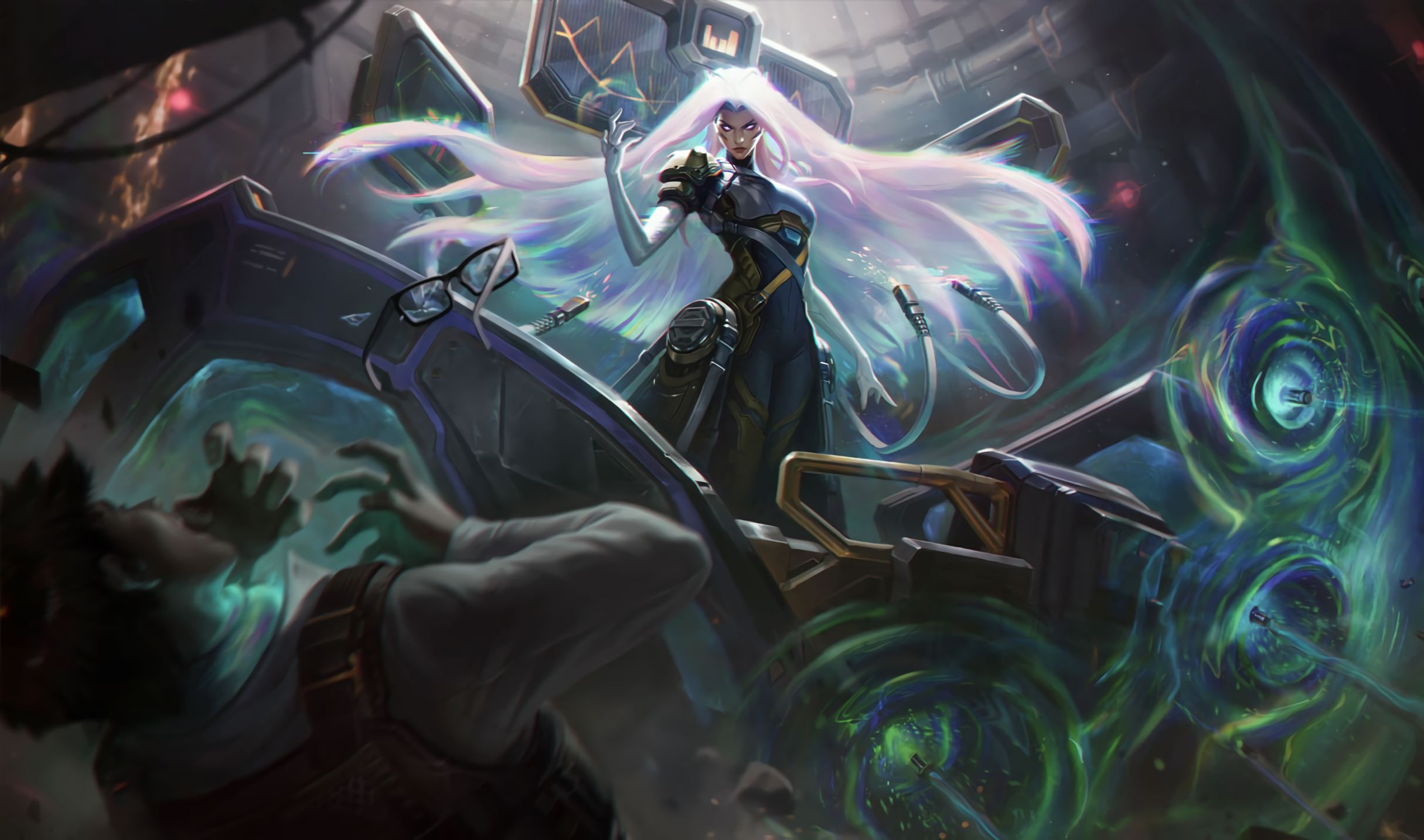 PsyOps Sona and Master Yi wallpapers (skins splash arts): League of Legends (Artist: Riot Games)