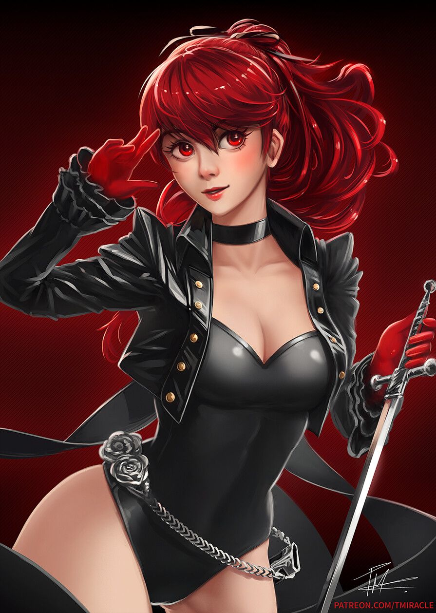 Red-haired girl Kasumi Yoshizawa: Persona 5 art: Other games (Artist: TMiracle)