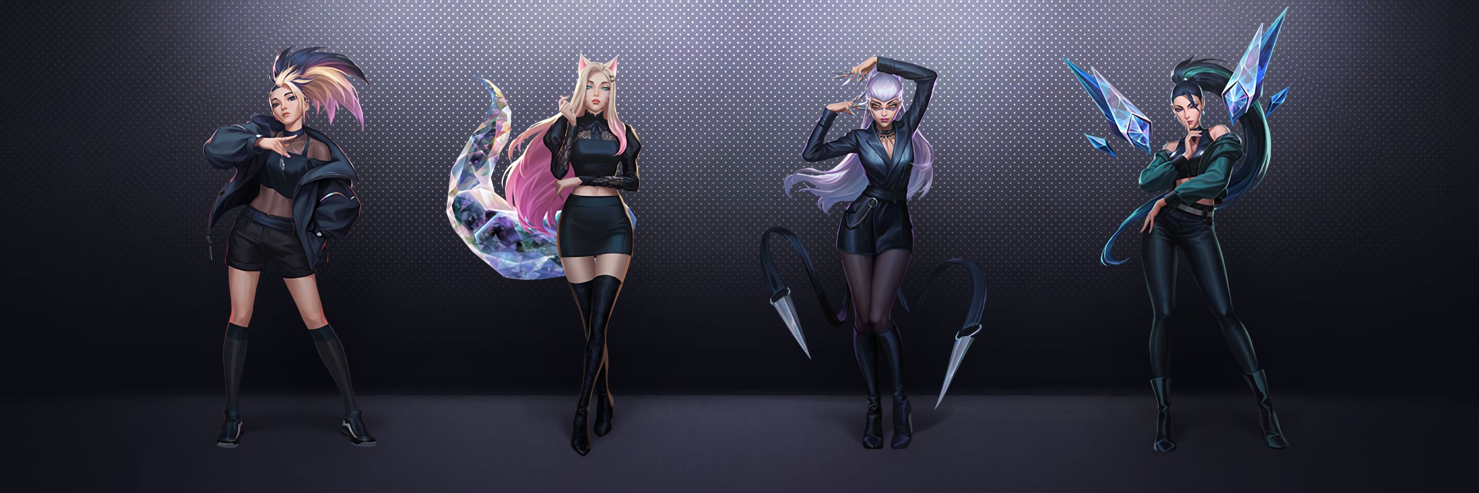 Desktop Wallpapers: K/DA - The Baddest (Ahri, Evelynn, Kai'Sa, Akali): League of Legends (Riot Games visual artwork)