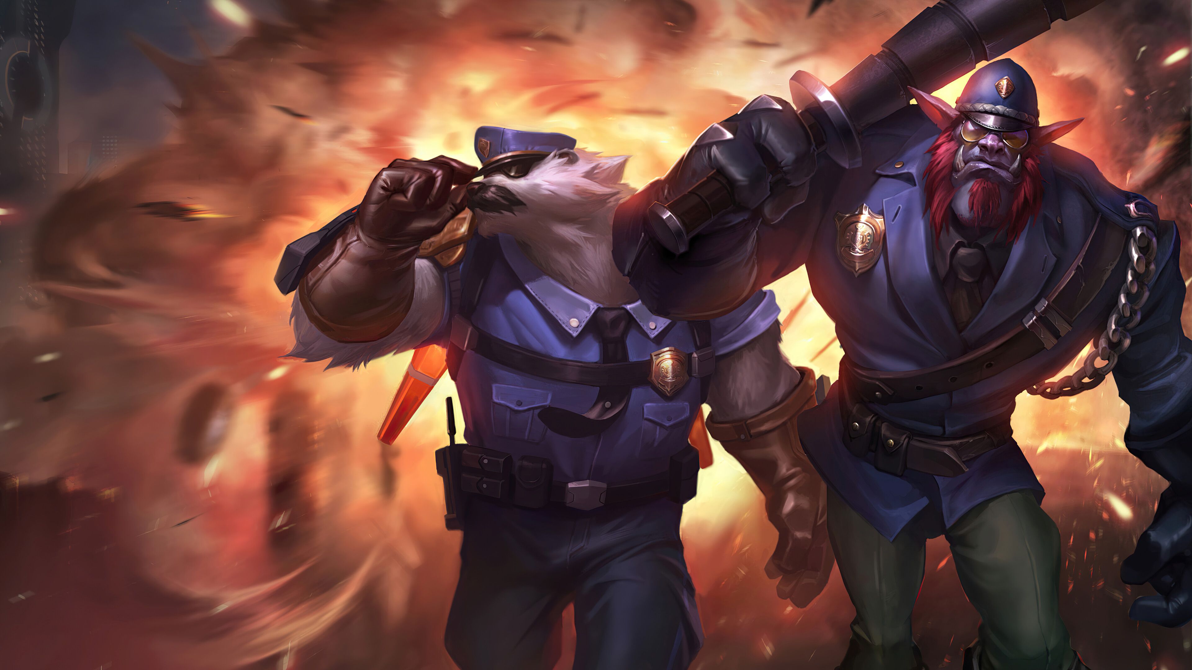 LOL Wallpapers 4K: Volibear rework skins (Thunderlord, Northern Storm, Runeguard, Captain, El Rayo, Thousand Pierced, Classic): League of Legends (2d picture by Riot Games)