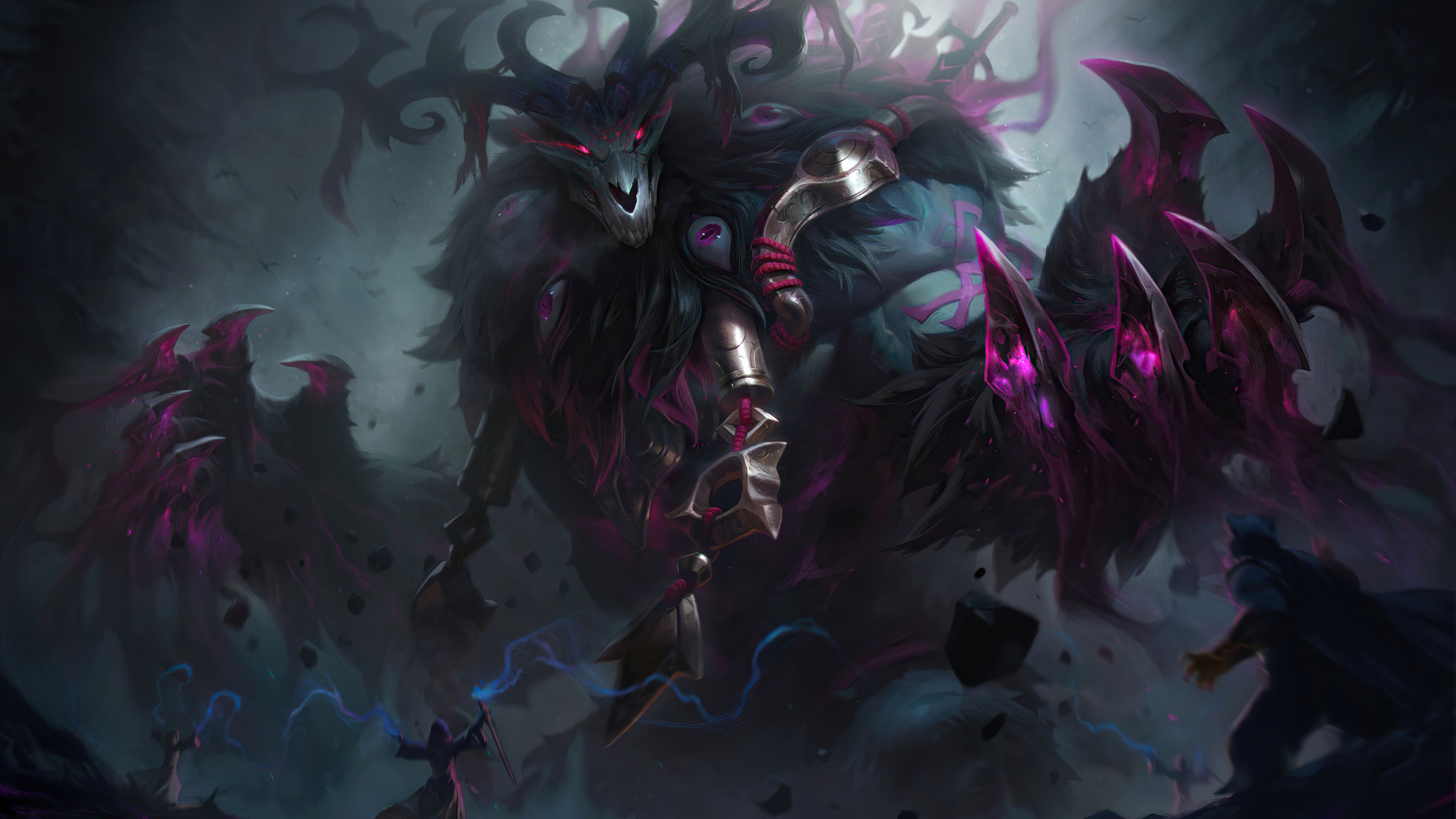 LOL Wallpapers 4K: Volibear rework skins (Thunderlord, Northern Storm, Runeguard, Captain, El Rayo, Thousand Pierced, Classic): League of Legends (Drawing by Riot Games)