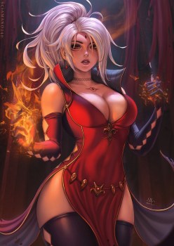 Hot fire mage: anime girl OC