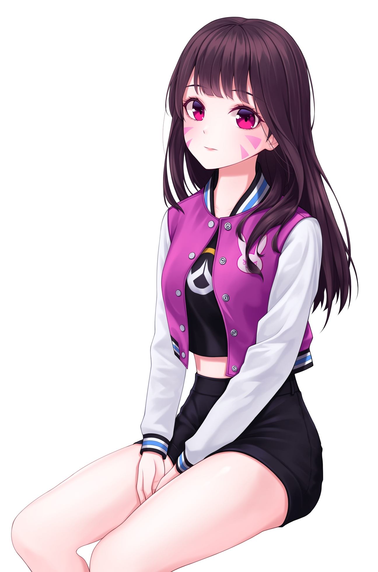 Pretty girl D.va (Hana Song): Blizzard character fanart: Overwatch (Artist: MiRyo)