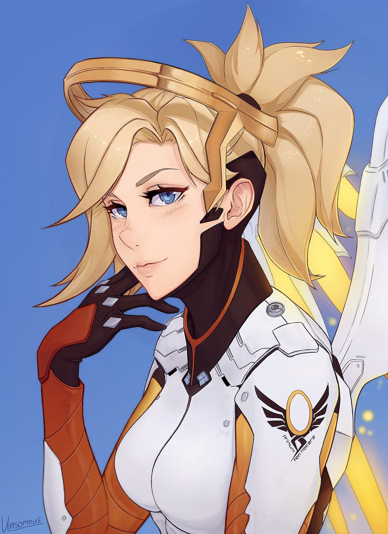 Mercy digital drawing (Support girl): Overwatch (Artist: Unsomnus)