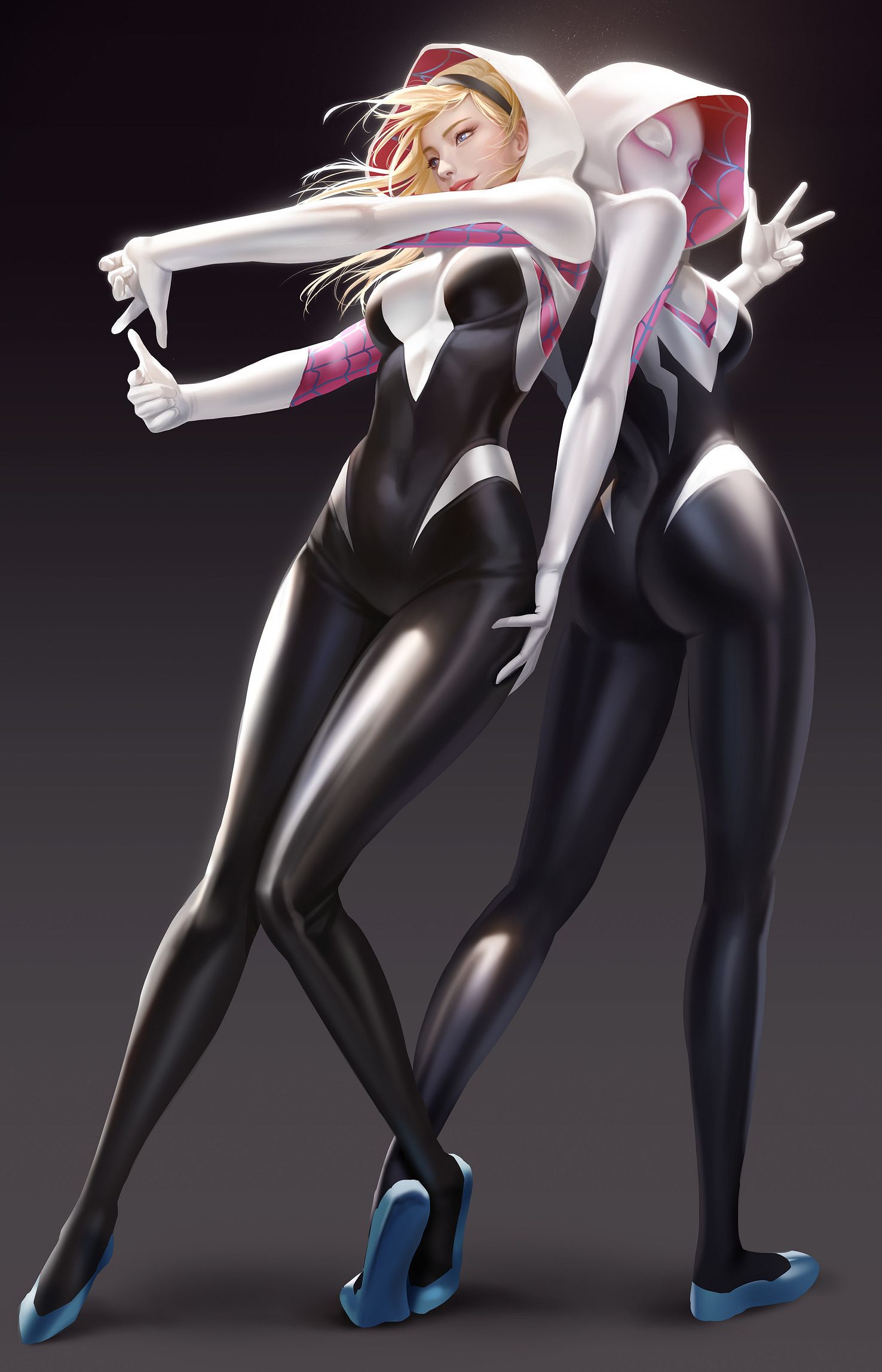 Gwendolyn «Gwen» Stacy: (Spider-Man: Into the Spider-Verse art: Cartoons and Movies (Artist: TaeKwon Kim)