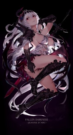 Anime girl Dark Jeanne (Jeanne d'Arc) (digital art by Oyu (sijimisizimi))